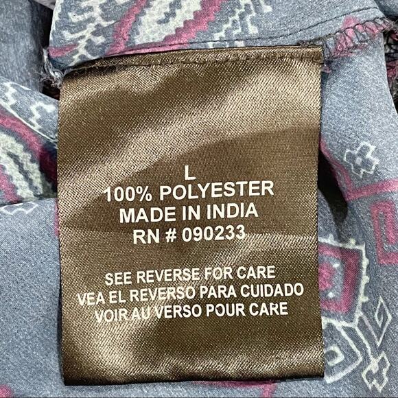 House of Harlow 1960 Boho Cold Shoulder Festival Top Navy Purple Large - Picture 7 of 7